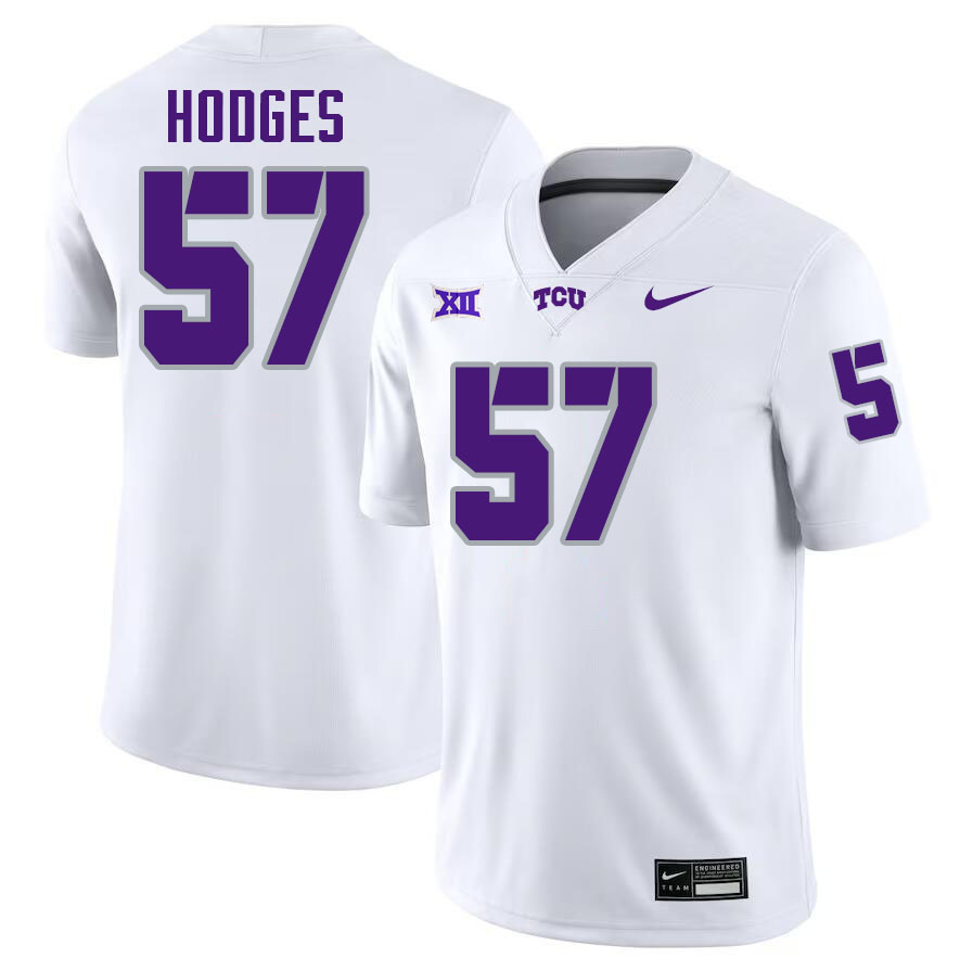 #57 Johnny Hodges TCU Jersey,Texas Christian University Horned Frogs Football Jersey-White